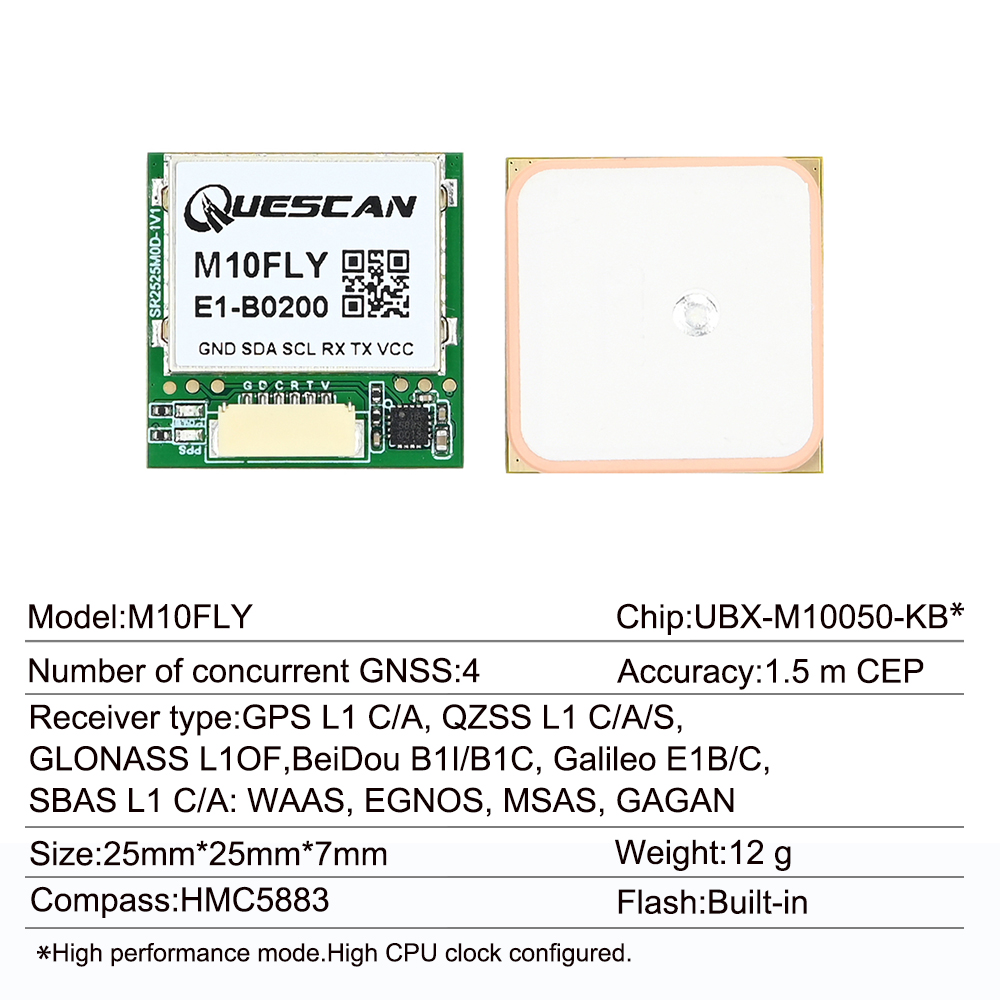 Quescan 25mm*25mm M10FLY 10Hz  – Drone Compass Bewertung und Preis